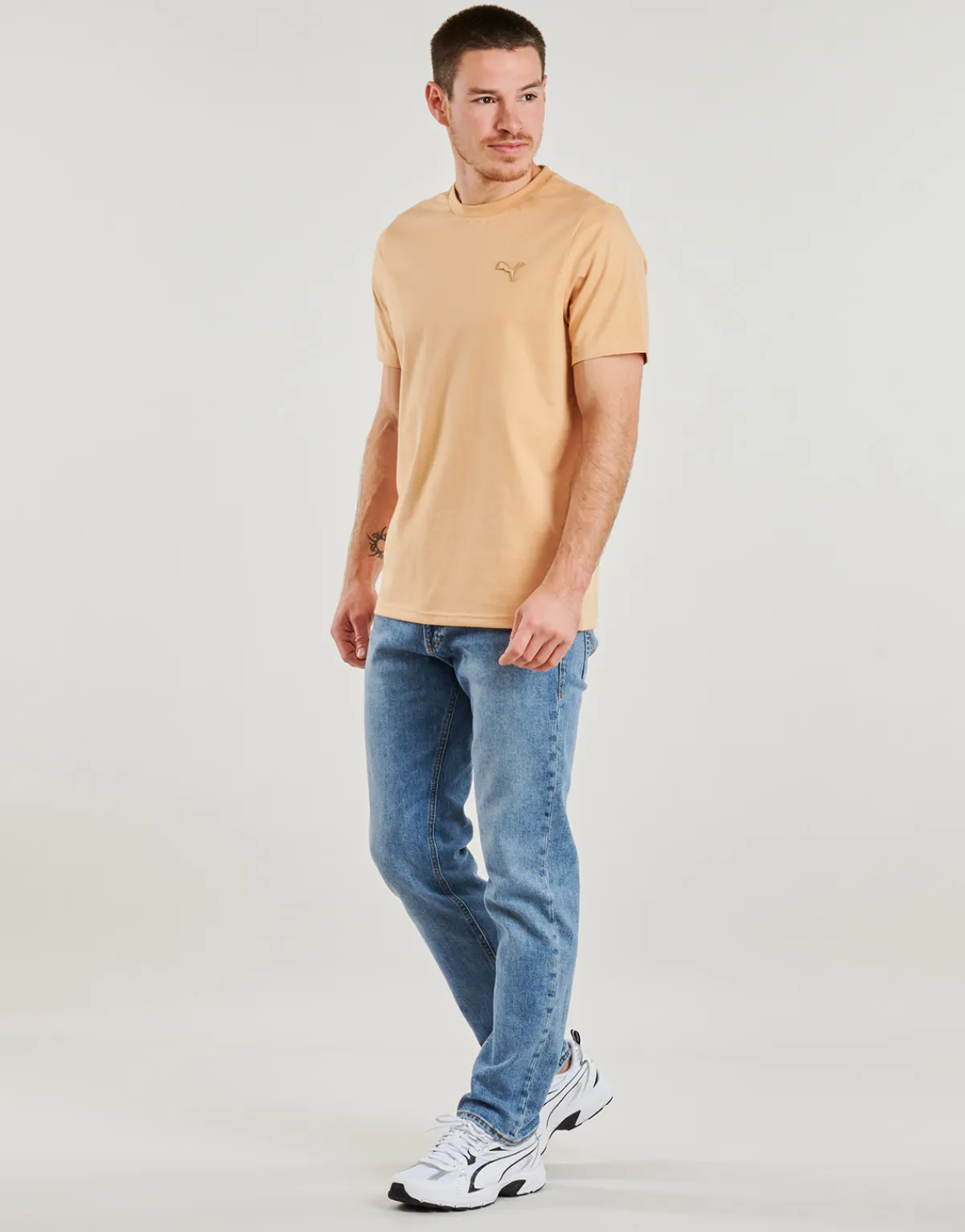 Puma - TEE MIF BADGE BRODE Beige