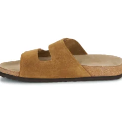 Hot Selected - SLHBASTIAN SUEDE STRAP SLIDER B Cognac