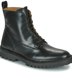 Online Selected - SLHRICKY LEATHER LACE-UP BOOT Noir