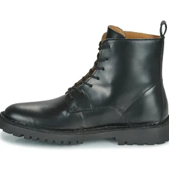 Online Selected - SLHRICKY LEATHER LACE-UP BOOT Noir