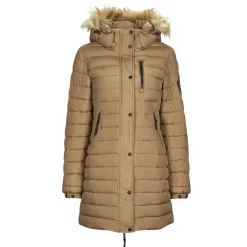 Clearance Superdry - FUJI HOODED MID LENGTH PUFFER Marron