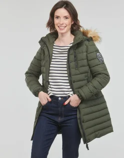 Superdry - FUJI HOODED MID LENGTH PUFFER Kaki New