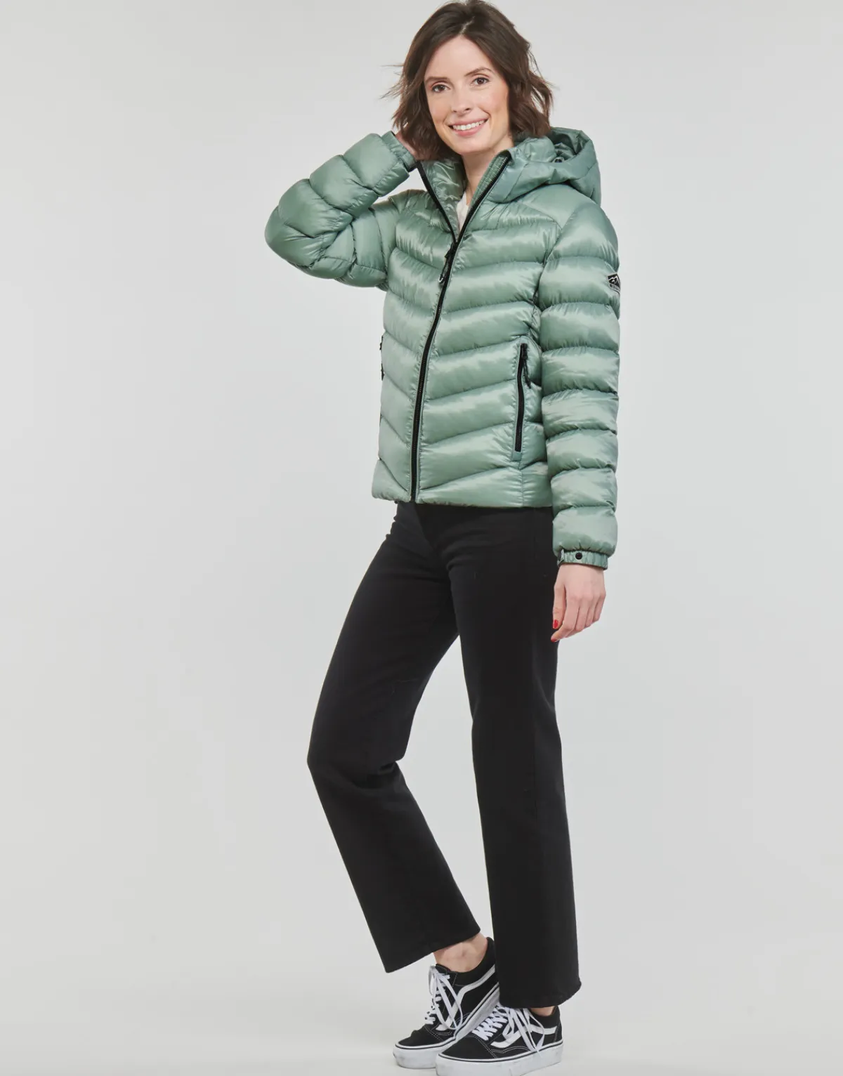 New Superdry - HOODED FUJI PADDED JACKET Vert