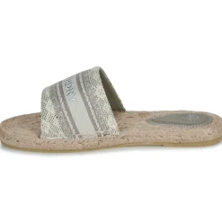 Superdry - Mules Compensées Style Espadrille En Toile Beige Clearance