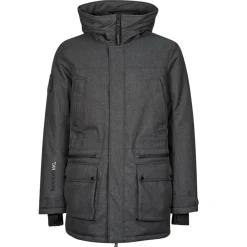 Hot Superdry - PARKA CITY TWEED Grisfoncé