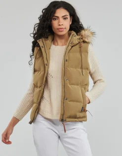 New Superdry - VINTAGE EVEREST FAUX FUR GILET Sandstone