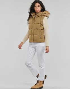 New Superdry - VINTAGE EVEREST FAUX FUR GILET Sandstone