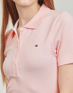 Online Tommy Hilfiger - 1985 SLIM PIQUE POLO SS Rose