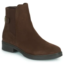 Tommy Hilfiger - Coin Suede Flat Boot Marron Outlet