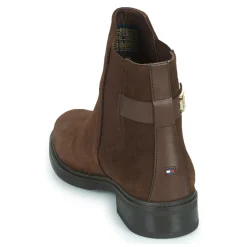 Tommy Hilfiger - Coin Suede Flat Boot Marron Outlet