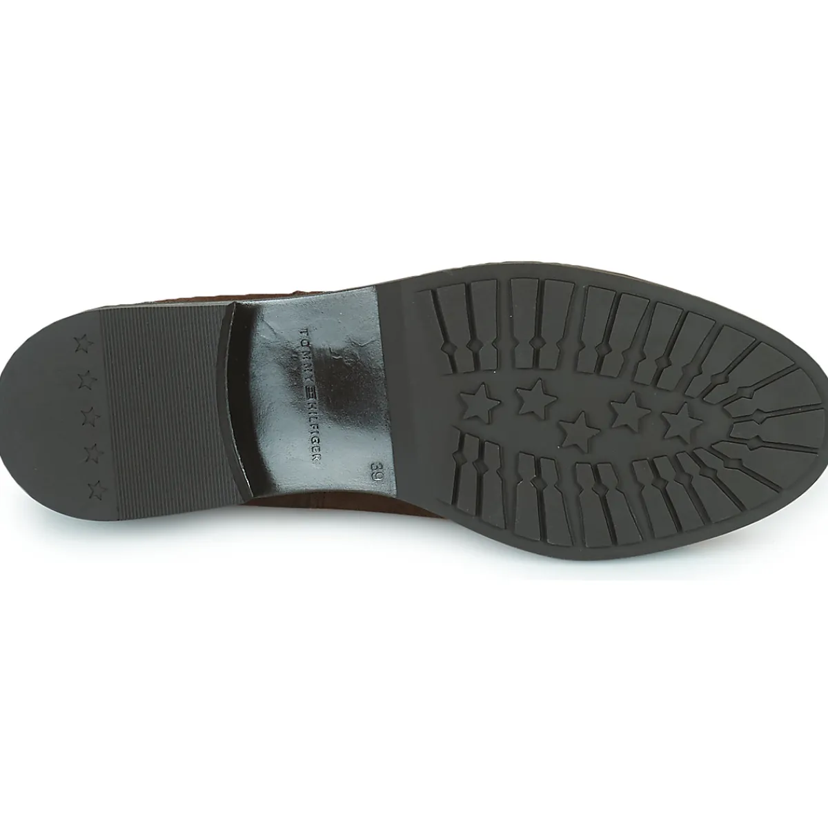 Tommy Hilfiger - Coin Suede Flat Boot Marron Outlet