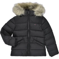 Tommy Hilfiger - ESSENTIAL DOWN FUR HOOD JACKET Noir Sale