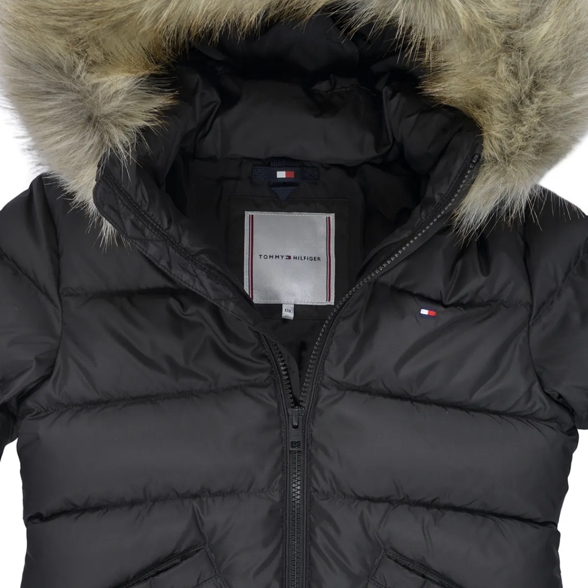 Tommy Hilfiger - ESSENTIAL DOWN FUR HOOD JACKET Noir Sale