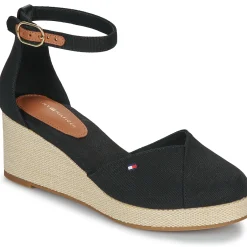 Tommy Hilfiger - FLAG CLOSED TOE MID WEDGE ESPAD Noir Outlet