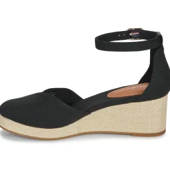 Tommy Hilfiger - FLAG CLOSED TOE MID WEDGE ESPAD Noir Outlet