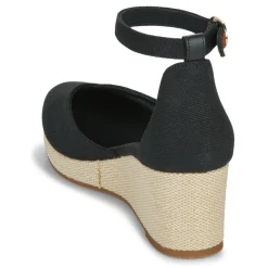 Tommy Hilfiger - FLAG CLOSED TOE MID WEDGE ESPAD Noir Outlet