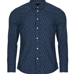 Discount Tommy Hilfiger - FLEX POPLIN AOP SF SHIRT Marine