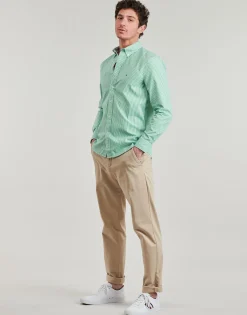 Tommy Hilfiger - FLEX POPLIN CLASSIC STP RF SHIRT Vert
