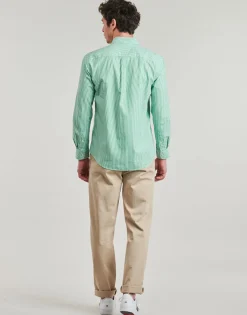 Tommy Hilfiger - FLEX POPLIN CLASSIC STP RF SHIRT Vert