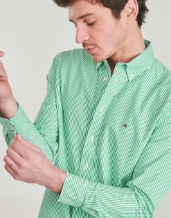 Tommy Hilfiger - FLEX POPLIN CLASSIC STP RF SHIRT Vert