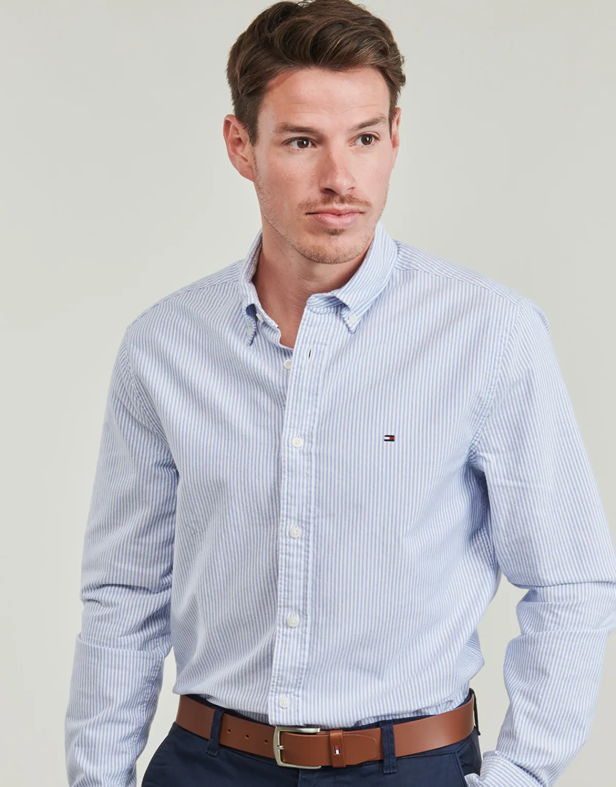 New Tommy Hilfiger - HERITAGE OXFORD STRIPE RF SHIRT Bleu
