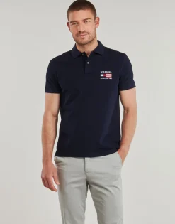 Discount Tommy Hilfiger - HILFIGER FLAG REG POLO Marine