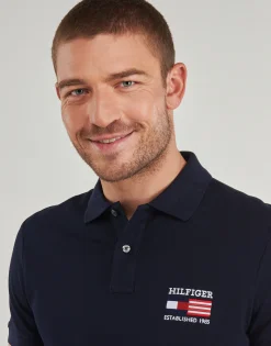 Discount Tommy Hilfiger - HILFIGER FLAG REG POLO Marine