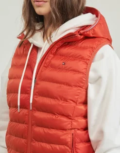 Tommy Hilfiger - LW PADDED GLOBAL STRIPE VEST Rouge Clearance