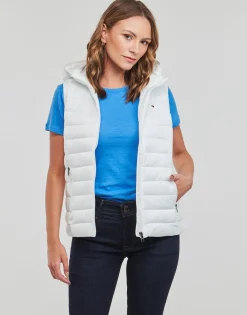 Tommy Hilfiger - LW PADDED GLOBAL STRIPE VEST Blanc Discount