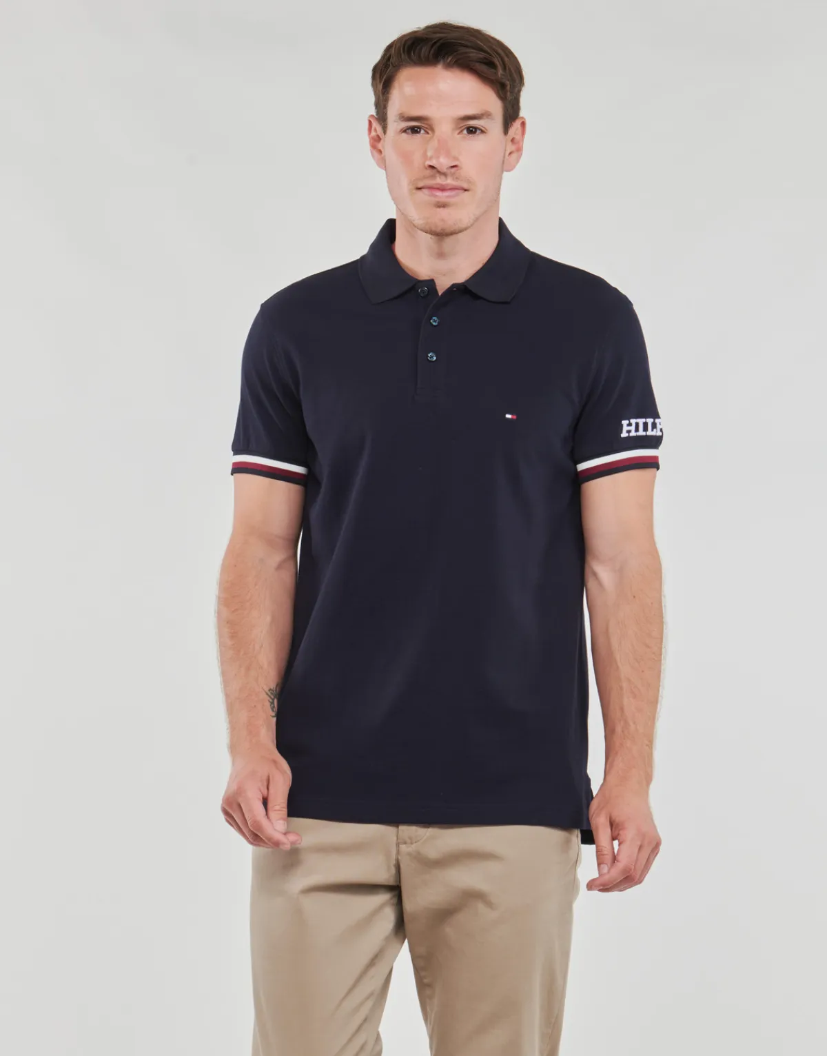 Outlet Tommy Hilfiger - MONOTYPE GS CUFF SLIM POLO Marine