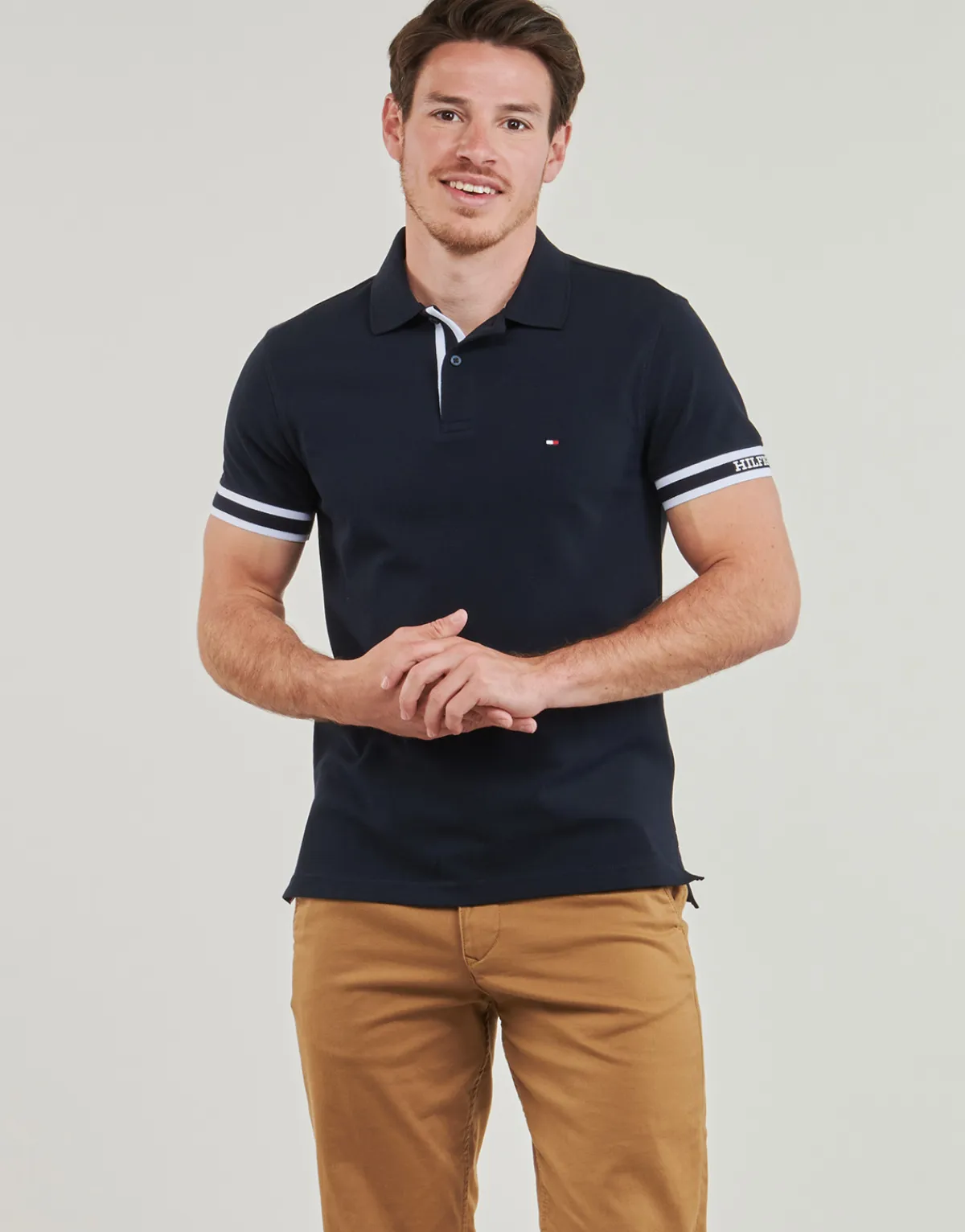 Tommy Hilfiger - MONOTYPE CUFF SLIM FIT POLO Marine Sale
