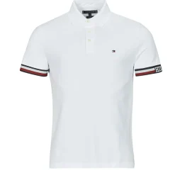 Tommy Hilfiger - MONOTYPE FLAG CUFF SLIM FIT POLO Blanc Hot