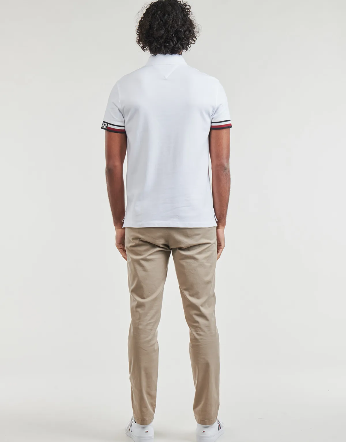 Tommy Hilfiger - MONOTYPE FLAG CUFF SLIM FIT POLO Blanc Hot