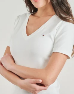 Tommy Hilfiger - NEW SLIM CODY V-NK SS Blanc Outlet