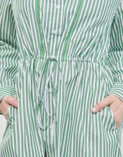 Tommy Hilfiger - ORG CO STRIPE MIDI SHIRT-DRESS