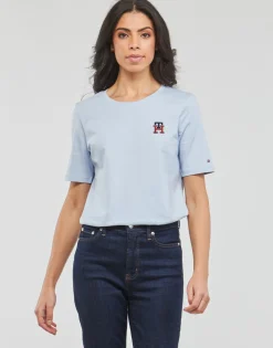 Tommy Hilfiger - REG MONOGRAM EMB C-NK SS Bleuciel Outlet