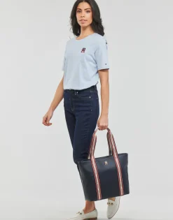 Tommy Hilfiger - REG MONOGRAM EMB C-NK SS Bleuciel Outlet