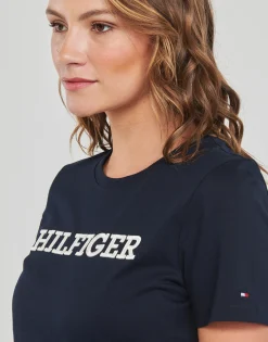 Online Tommy Hilfiger - REG MONOTYPE EMB C-NK SS Marine