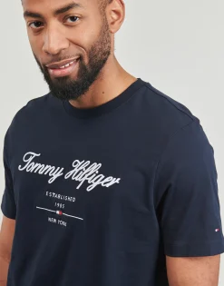 Tommy Hilfiger - SCRIPT LOGO TEE Marine Hot