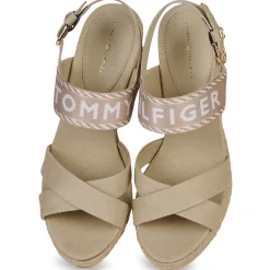 Tommy Hilfiger - SEASONAL WEBBING MID WEDGE Beige Hot