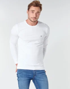 Sale Tommy Hilfiger - STRETCH SLIM FIT LONG SLEEVE TEE Blanc