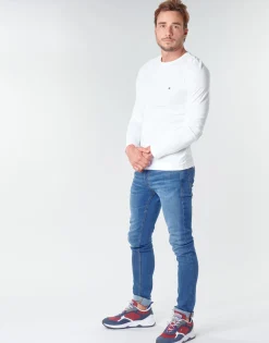 Sale Tommy Hilfiger - STRETCH SLIM FIT LONG SLEEVE TEE Blanc