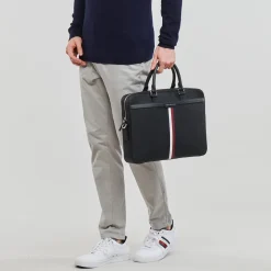 Hot Tommy Hilfiger - TH COATED CANVAS COMPUTER BAG Noir
