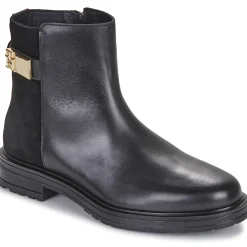 Tommy Hilfiger - TH LOGO LEATHER MIX CHELSEA Noir