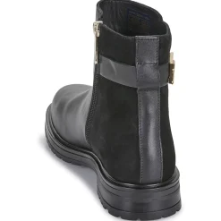 Tommy Hilfiger - TH LOGO LEATHER MIX CHELSEA Noir