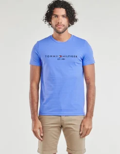 Tommy Hilfiger - TOMMY LOGO TEE Bleu Discount