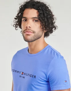 Tommy Hilfiger - TOMMY LOGO TEE Bleu Discount