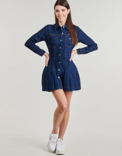 Tommy Jeans - DENIM PLEATED TRUCKER DRESS