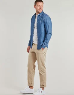 Hot Tommy Jeans - RGLR FIT SHIRT MID BLUE Bleu