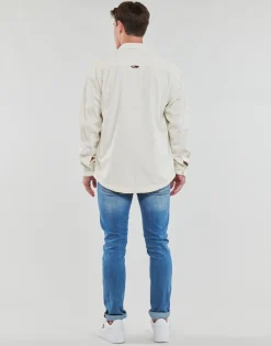Tommy Jeans - TJM CASUAL CORDUROY OVERSHIRT Blanc